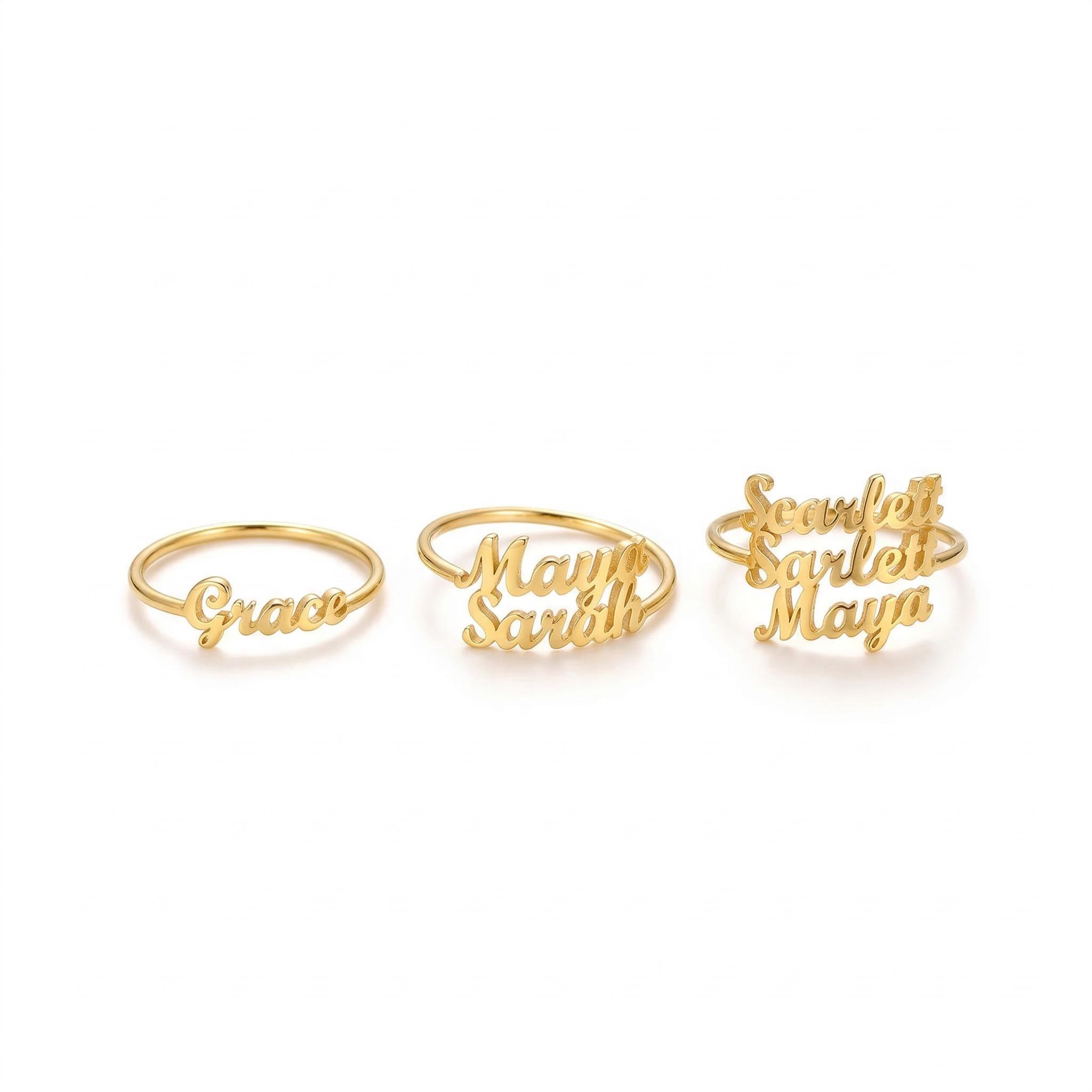 Personalized Multi Name Open Ring