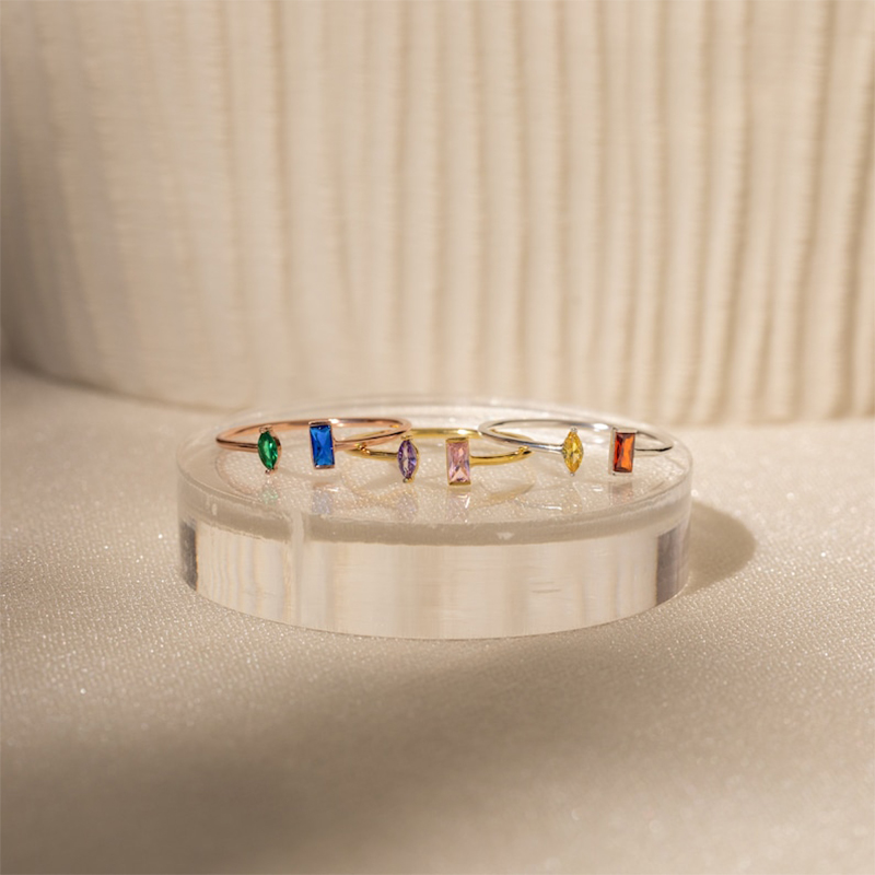 Baguette & Marquise Birthstone Ring