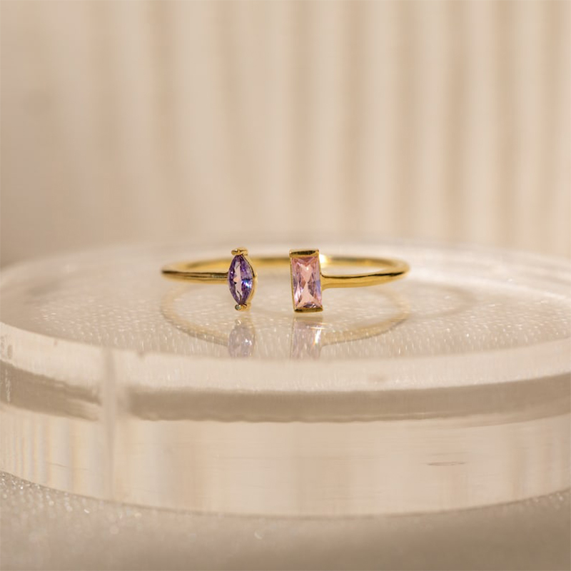 Baguette & Marquise Birthstone Ring