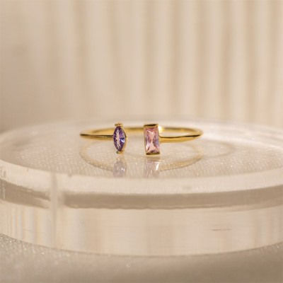 Baguette & Marquise Birthstone Ring