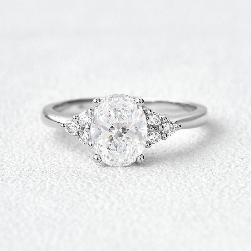 Oval Cut Cluster Engagement Ring