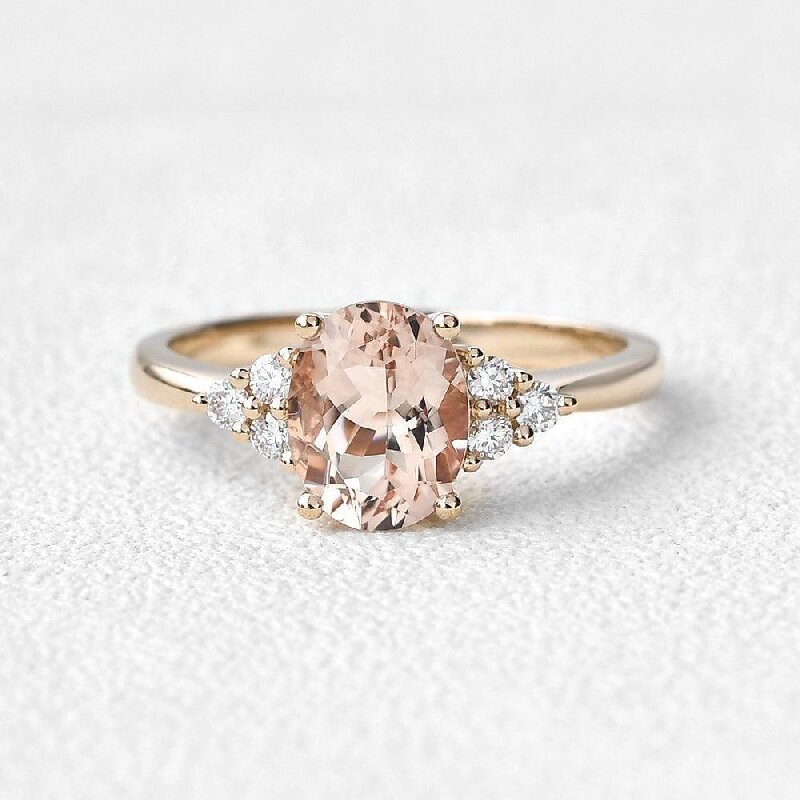 Oval Cut Cluster Engagement Ring