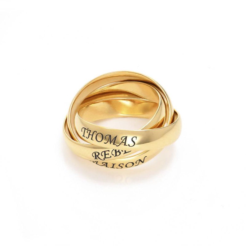 Personalized Multi Name Three-circle Twine Ring