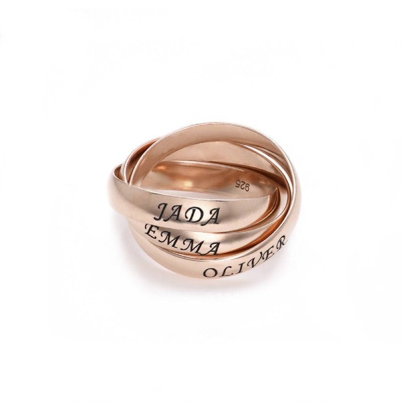 Personalized Multi Name Three-circle Twine Ring