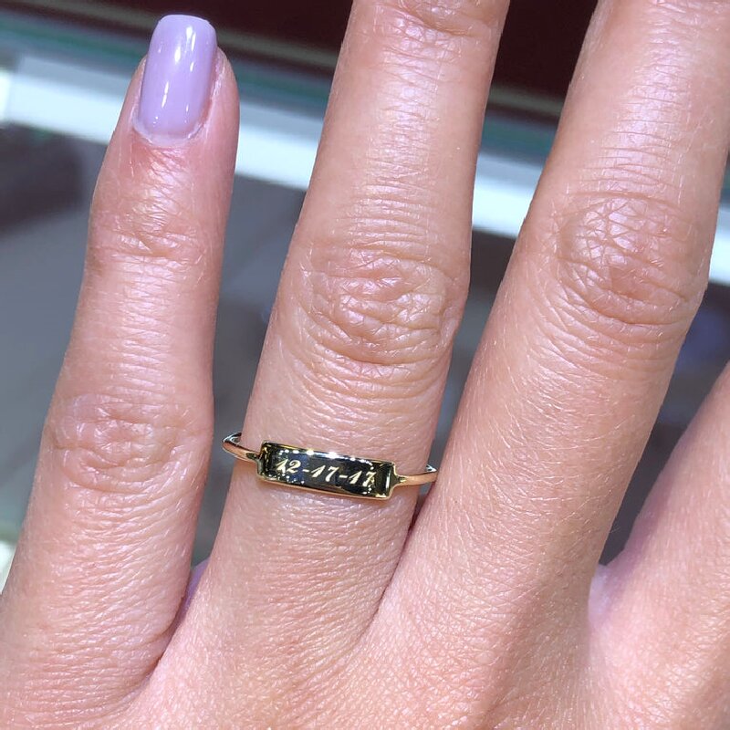 Personalized Long Bar Ring