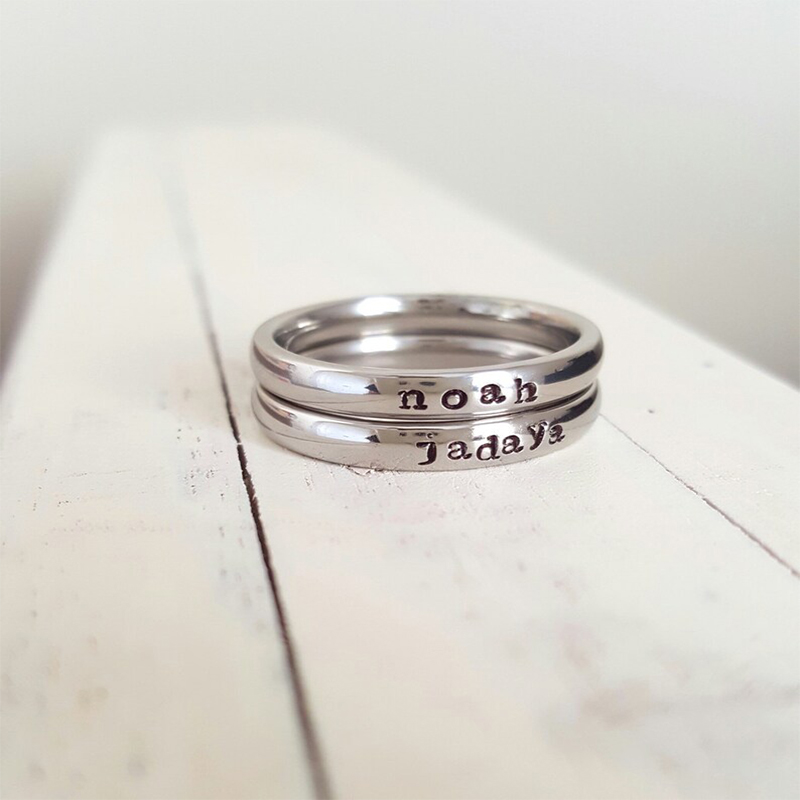 3mm Stacking Name Ring