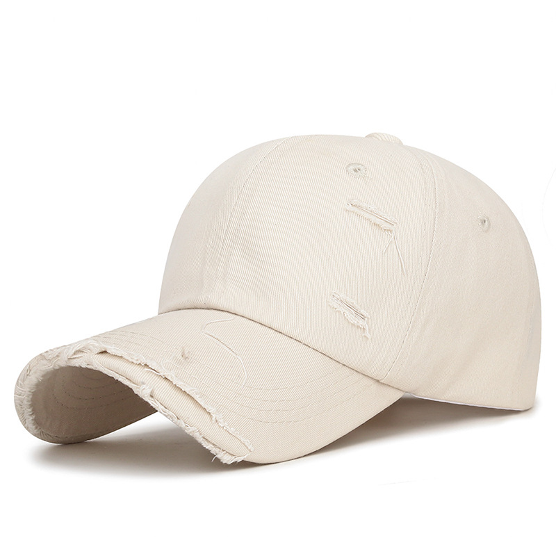 Distressed Low Saturation Color Cotton Baseball Cap