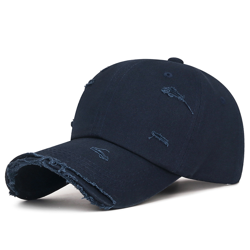 Distressed Low Saturation Color Cotton Baseball Cap