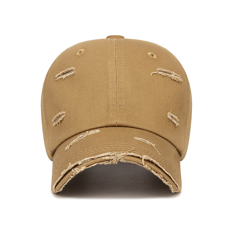 Distressed Low Saturation Color Cotton Baseball Cap