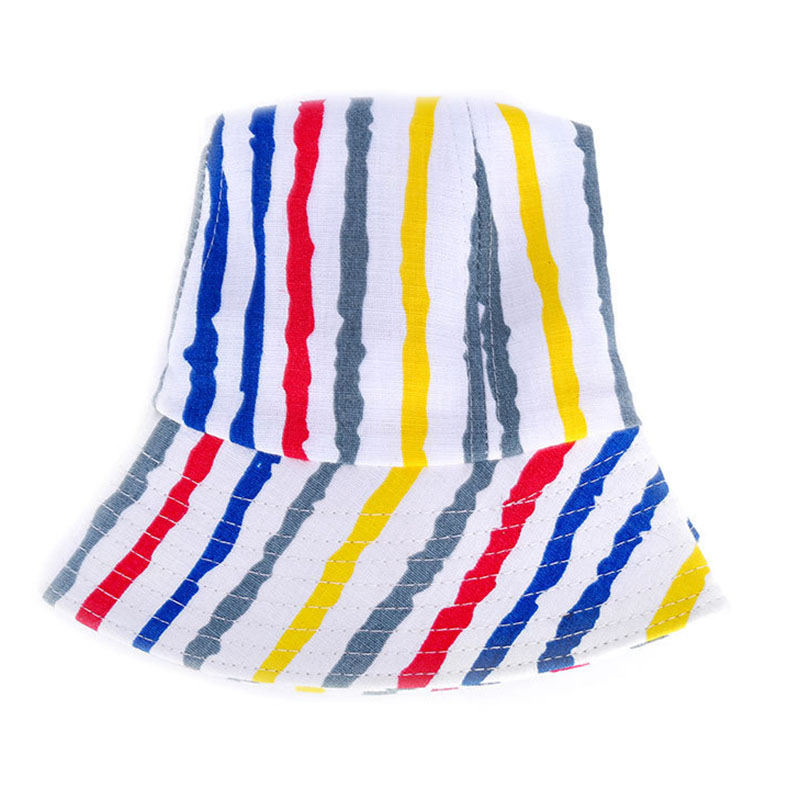 Colorful Striped Visor Foldable Bucket Hat
