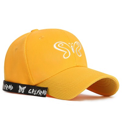 Trendy Embroidered Ribbon Butterfly Baseball Cap