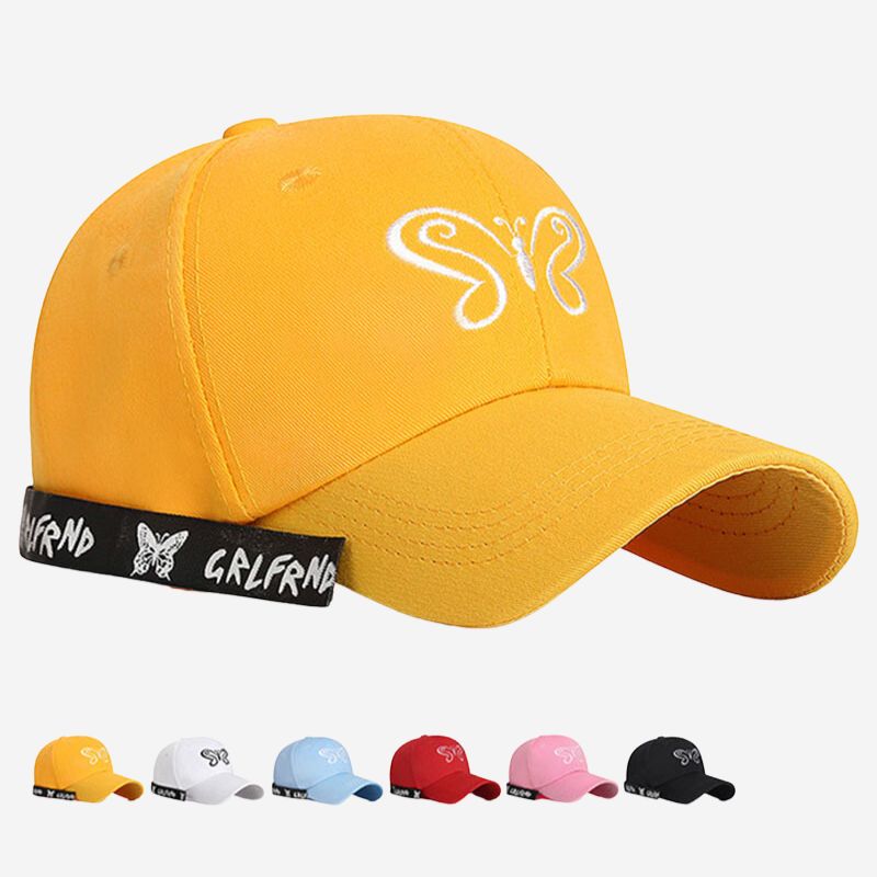 Trendy Embroidered Ribbon Butterfly Baseball Cap