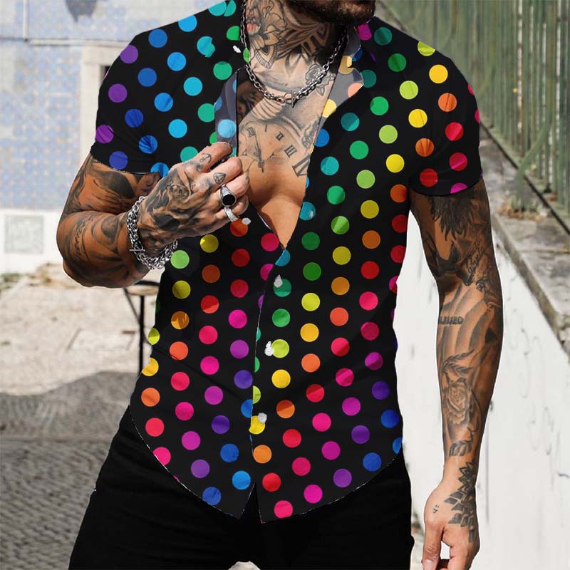 Colorful Polka Dot Print Shirt