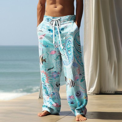 Marine Element Printed Slub Beach Pants