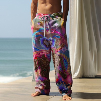 Creative Graffiti Bamboo Linen Casual Pants