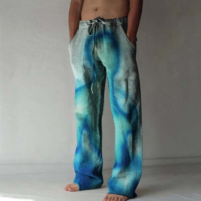 Body Print Linen Casual Pants