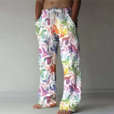 Rainbow Dragon Casual 3D Print Pants