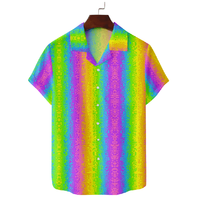 Rainbow Portrait Print Hawaiian Shirt