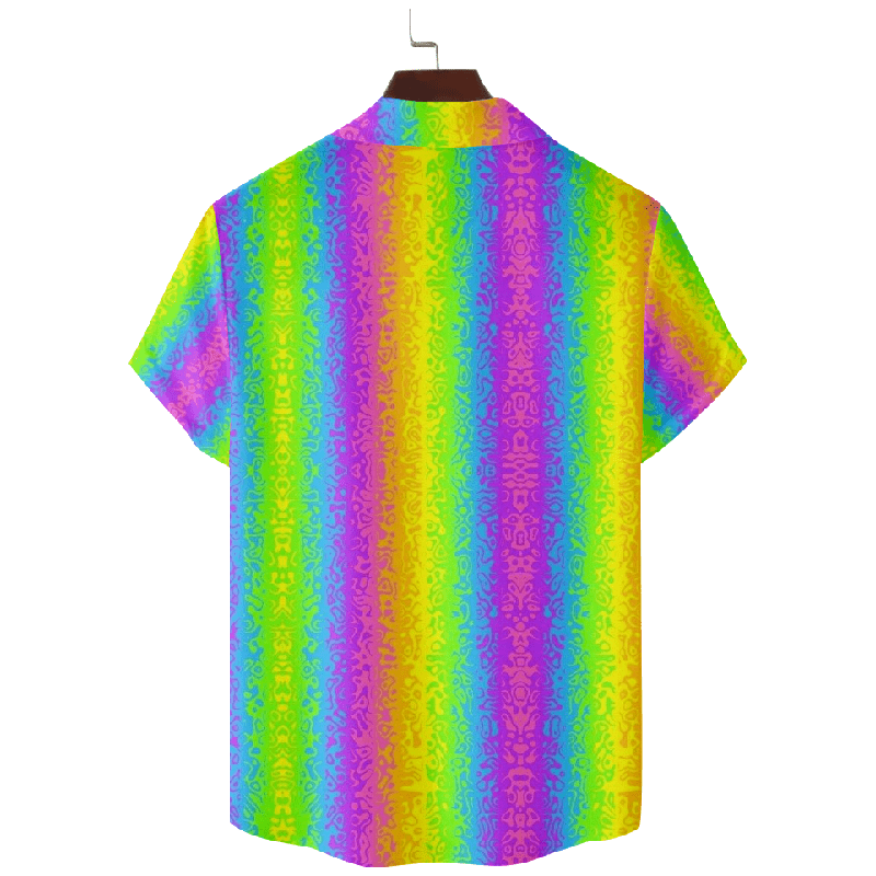 Rainbow Portrait Print Hawaiian Shirt