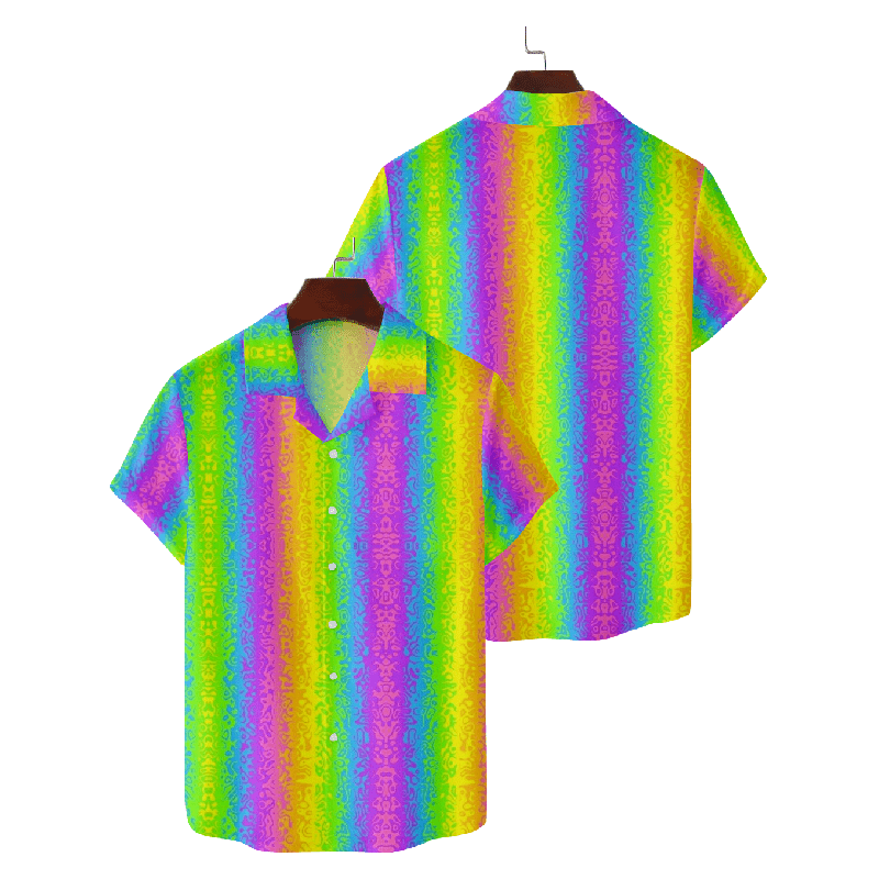 Rainbow Portrait Print Hawaiian Shirt