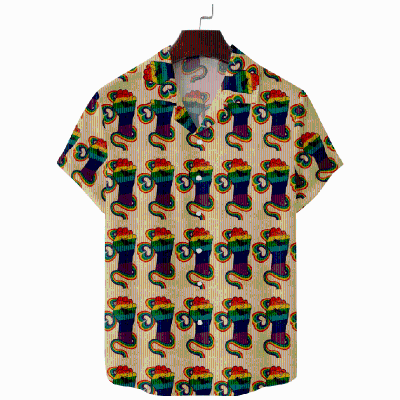 Rainbow Print Hawaiian Shirt