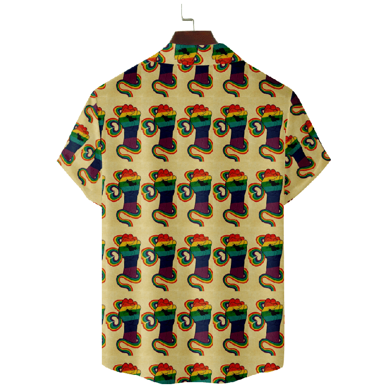 Rainbow Print Hawaiian Shirt