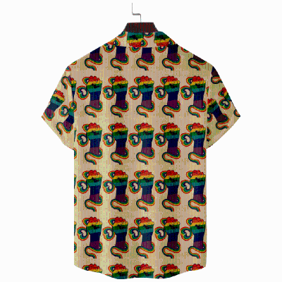 Rainbow Print Hawaiian Shirt