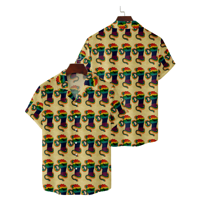 Rainbow Print Hawaiian Shirt