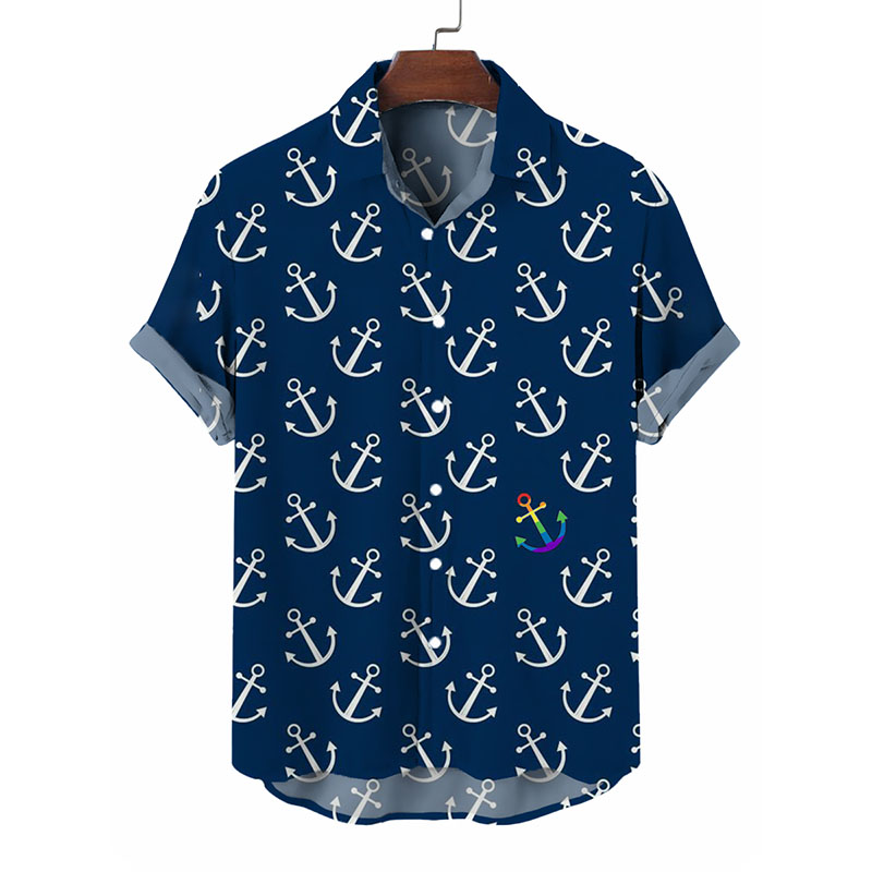 Anchor Print Hawaiian Shirt