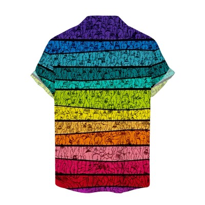 Fun Rainbow Bum Pattern Hawaiian Shirt