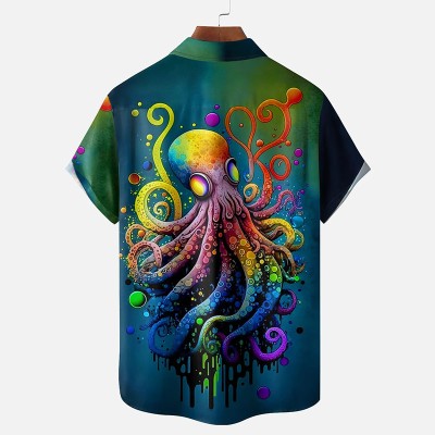 Moisture-wicking Octopus Hawaiian Shirt