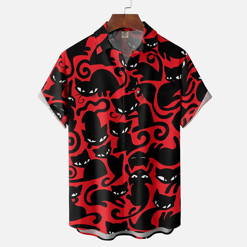 Black Cat Hawaiian Shirt