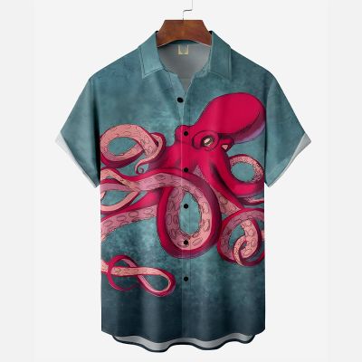 Moisture wicking Octopus Hawaiian Shirt