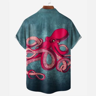 Moisture wicking Octopus Hawaiian Shirt