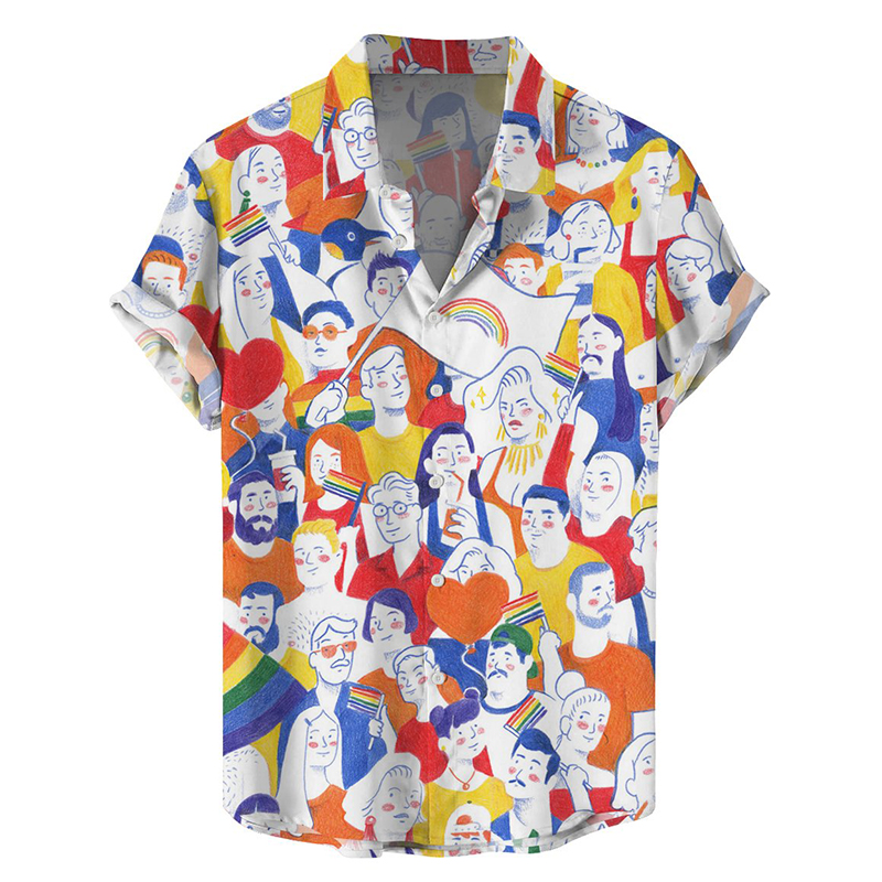 Pride Month Casual Hawaiian Short Sleeve Shirt