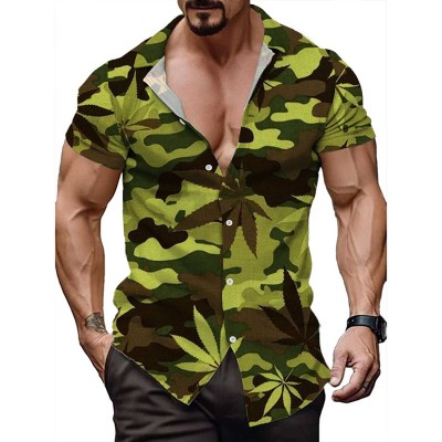 Camouflage Print Hawaiian Resort Shirt