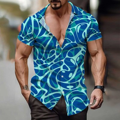 Color Block Hawaiian Resort Shirt