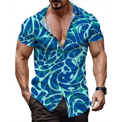 Color Block Hawaiian Resort Shirt