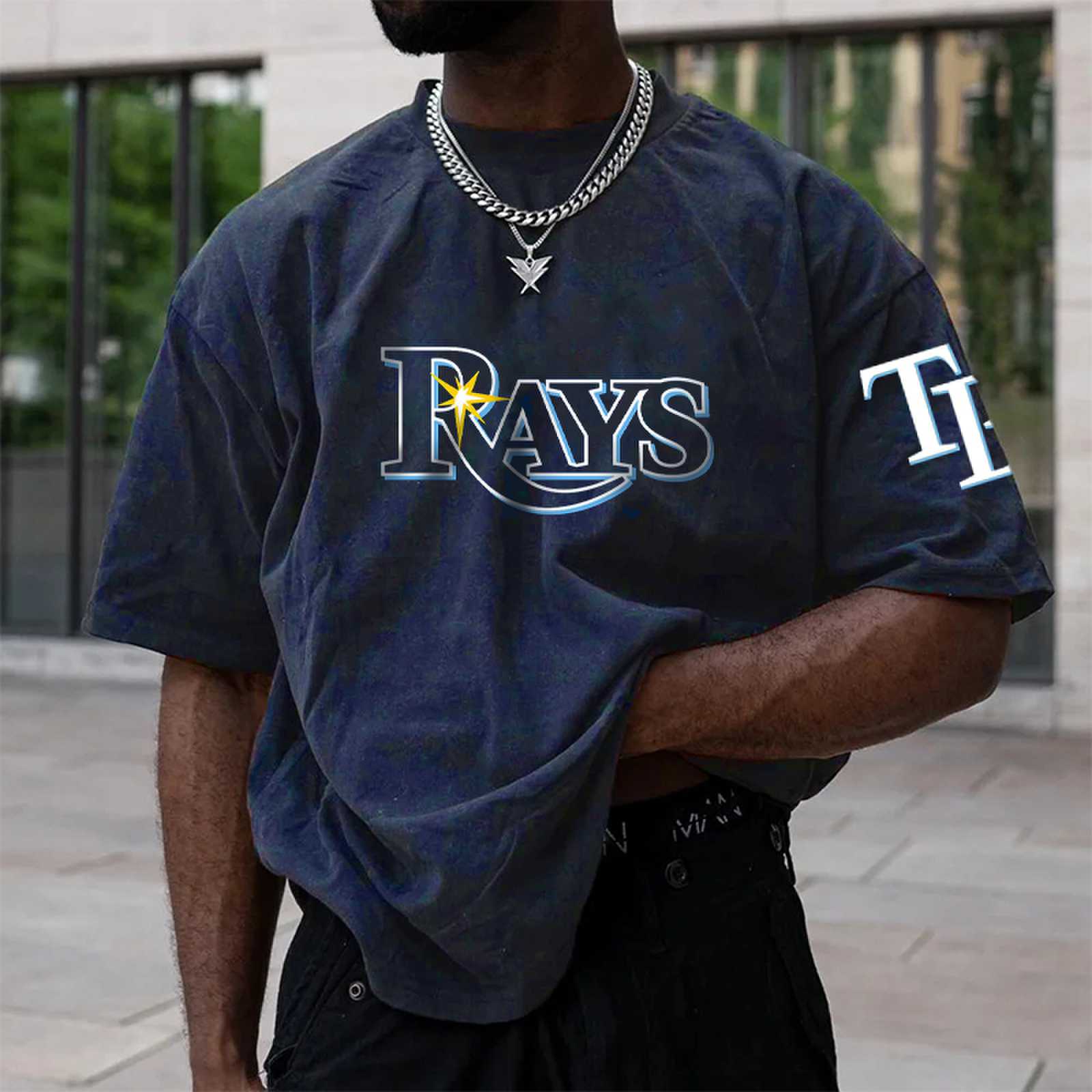 Rays Printed Cotton T-Shirt