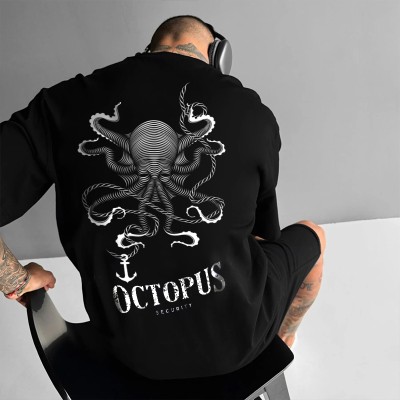 Ocean Octopus Print Cotton T-Shirt