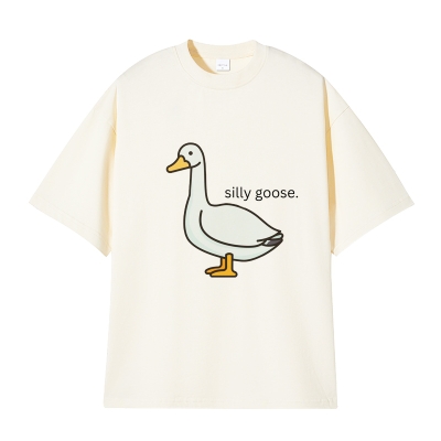 Silly Goose Cute Printed Cotton T-Shirt