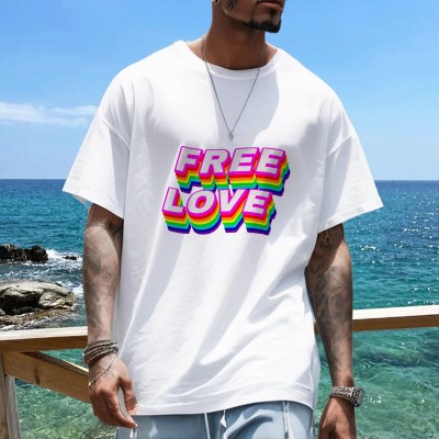 Free Love Printed Cotton T-Shirt