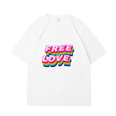 Free Love Printed Cotton T-Shirt