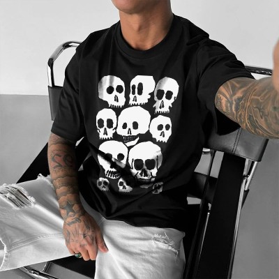 Skull Combination Printed Cotton T-Shirt