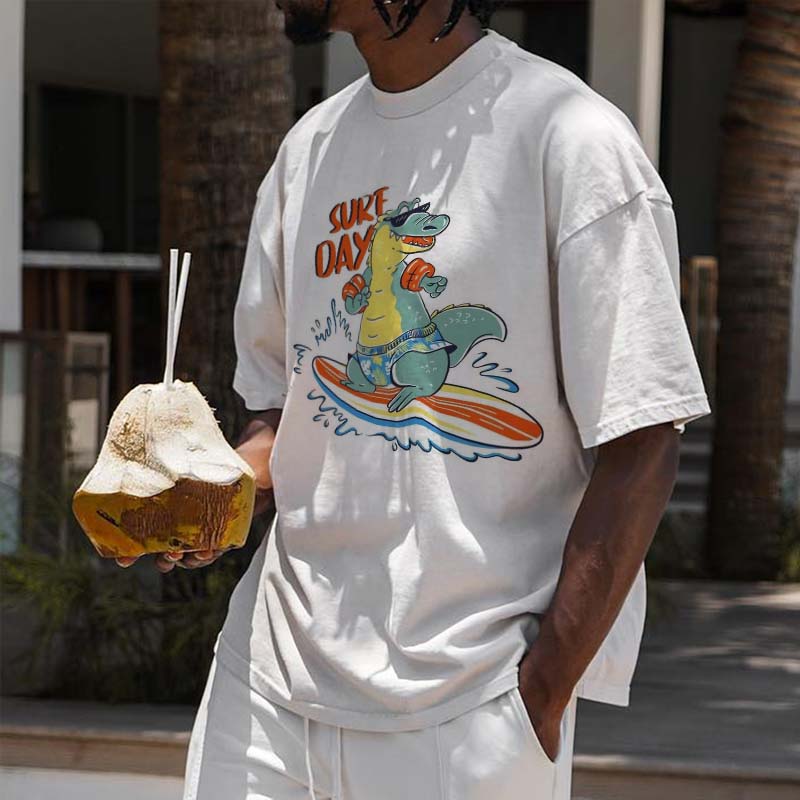Dinosaur Surf Print T-shirt