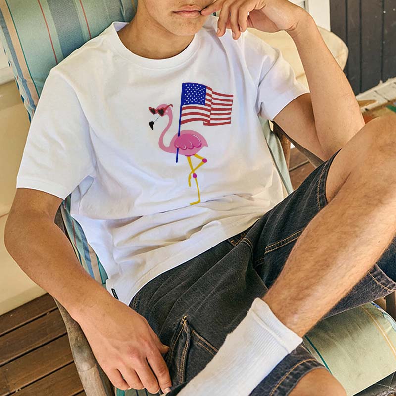 Independence Day Flamingo Print T-Shirt