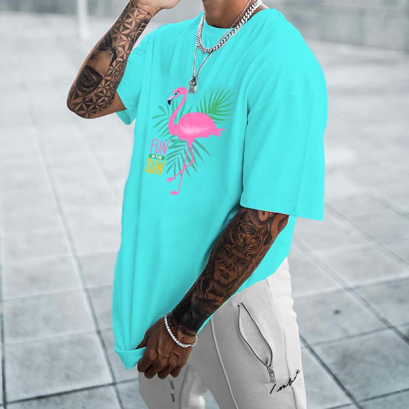 Vacation Flamingo Print T-Shirt