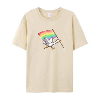 Pride Rainbow Goose Print T-Shirt