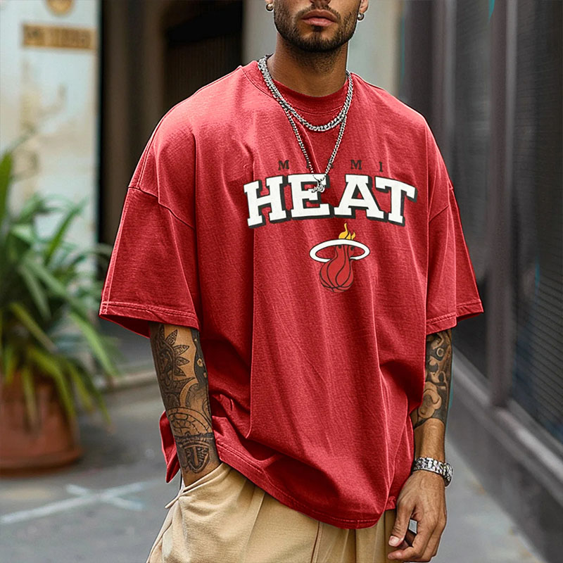 Miami Heat Printed Colorful Cotton T-shirt