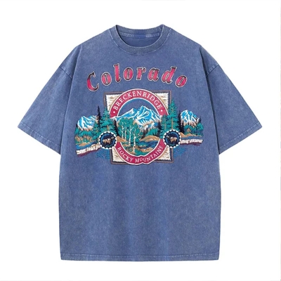 Colorado Print Multicolor Washed Cotton T-shirt